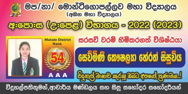 2022 උසස් පෙළ  ප්‍රතිඵල